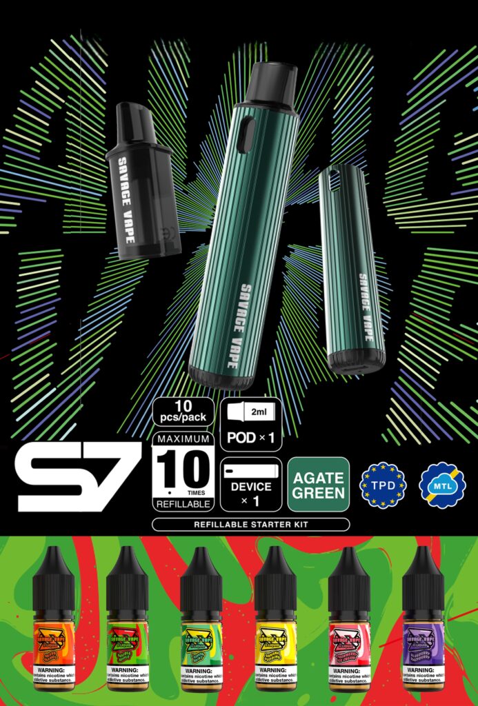 Vape-kit med färgglada vätskor